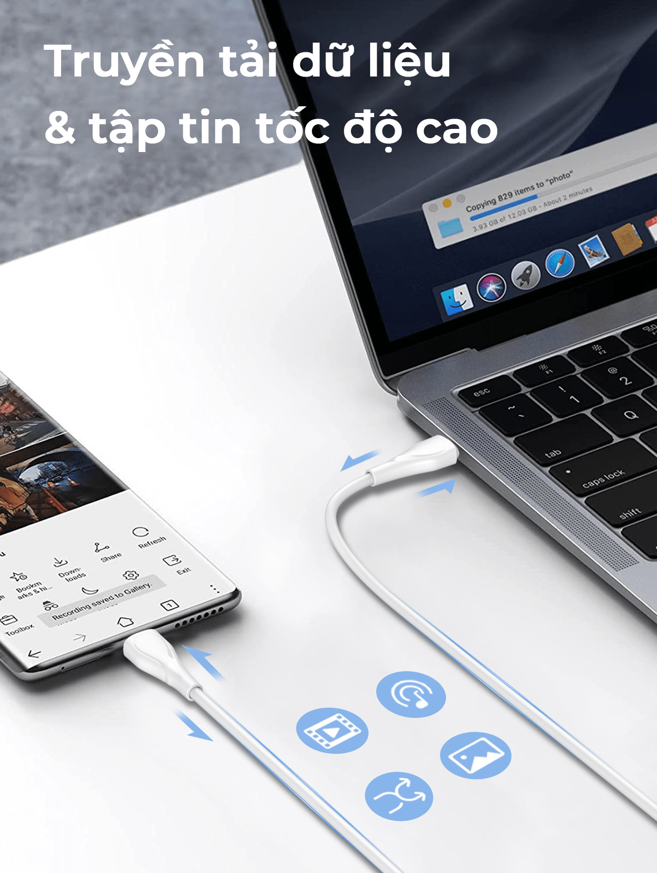Cáp siêu nhanh SUPER LC611C Type-C (C-C) PD và QC 65W 1m
