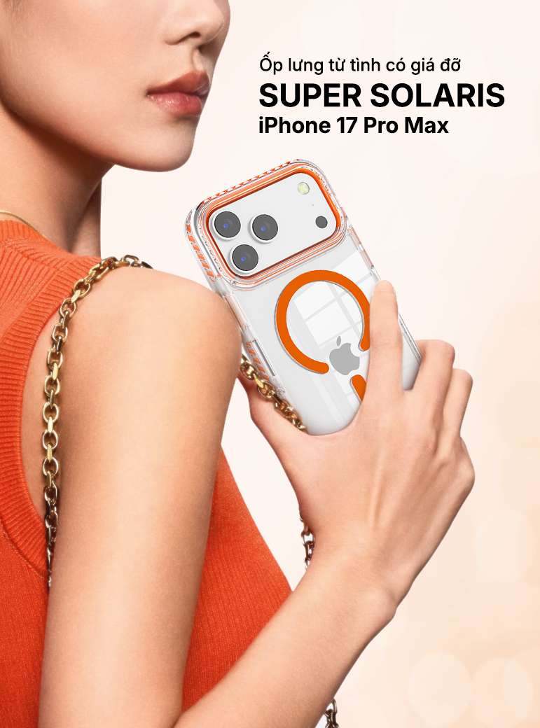 Ốp lưng từ tính có giá đỡ SUPER Solaris iPhone 17 Pro Max