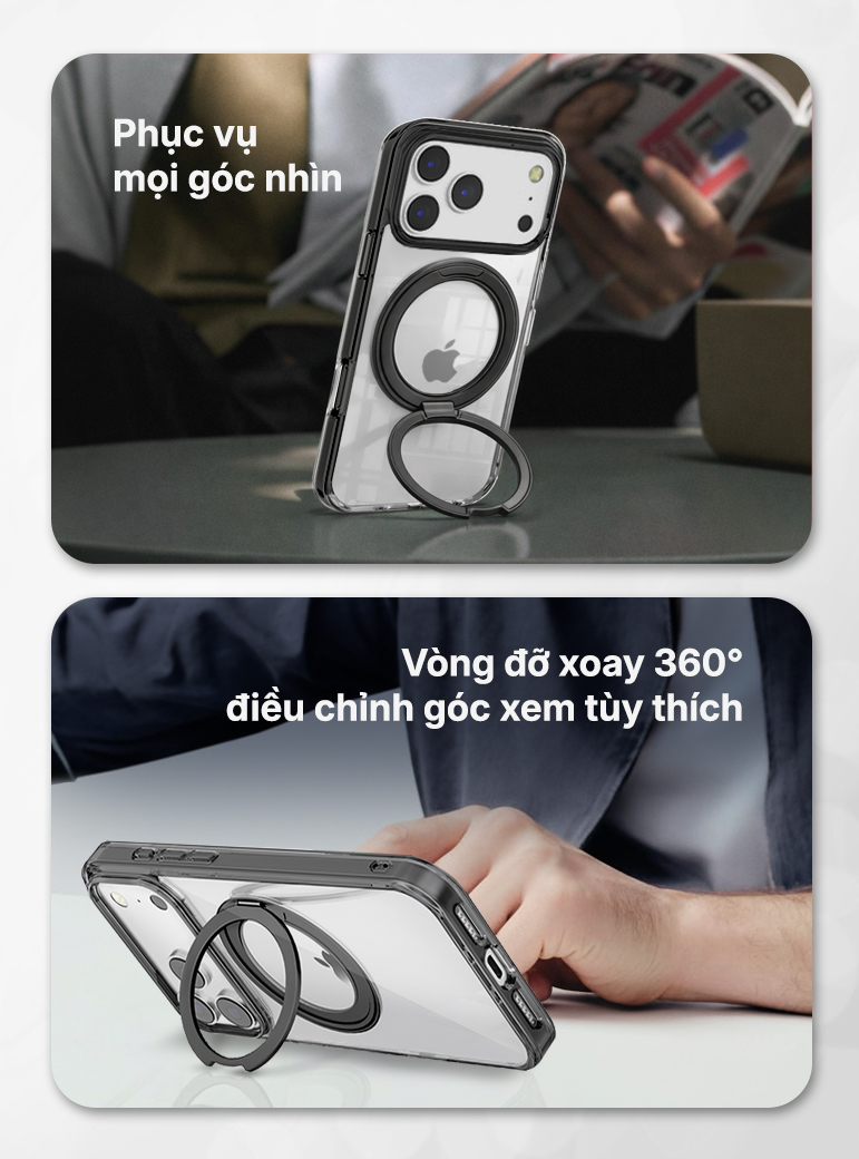 Ốp lưng từ tính có giá đỡ SUPER VIPGuard iPhone 17 Pro Max