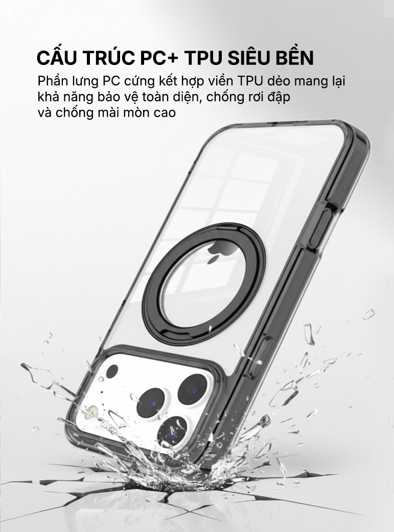 Ốp lưng từ tính có giá đỡ SUPER VIPGuard iPhone 17 Pro Max
