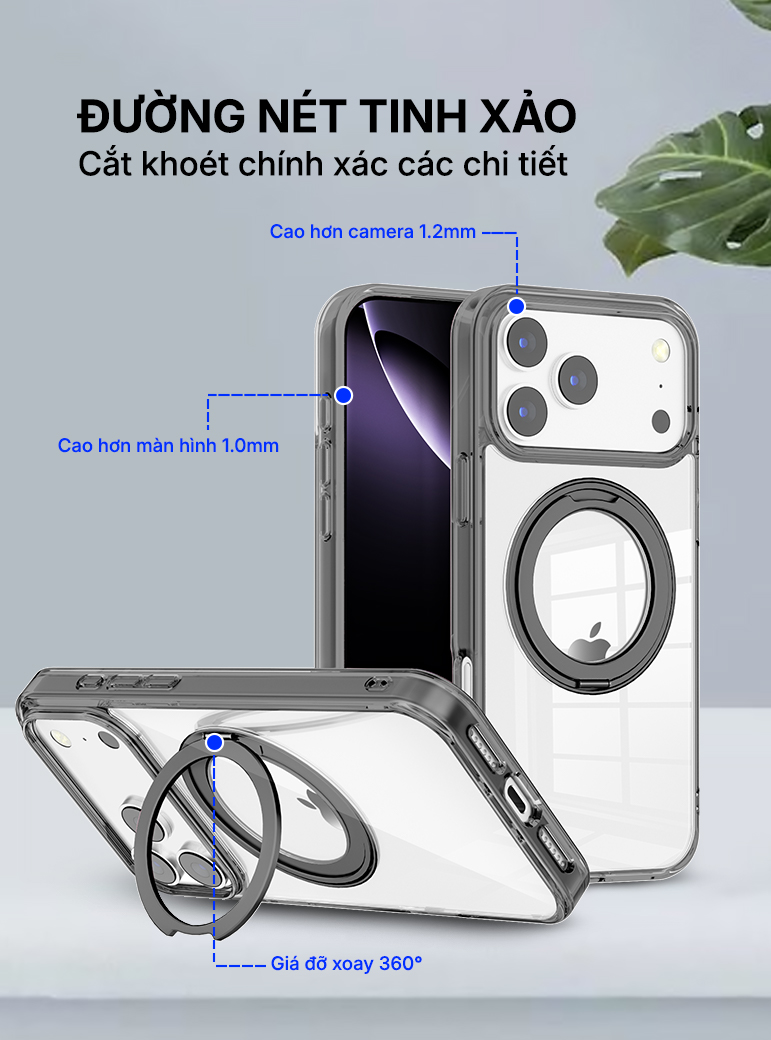 Ốp lưng từ tính có giá đỡ SUPER VIPGuard iPhone 17 Pro Max