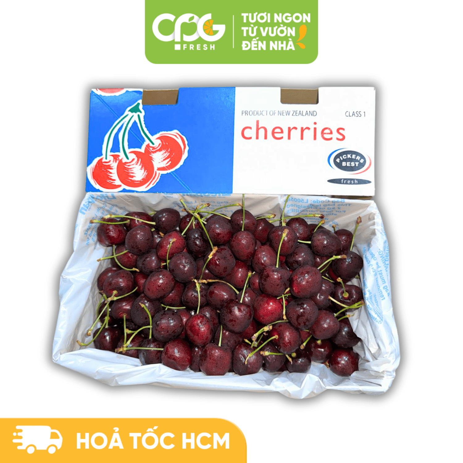 [Hoả tốc HCM] CPG Fresh - Trái Anh Đào New Zealand (Size 28mm++) Thùng 2kg