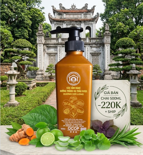 Sữa Tắm Nghệ Dưỡng Trắng Da Thảo Dược Hương Hồi Long