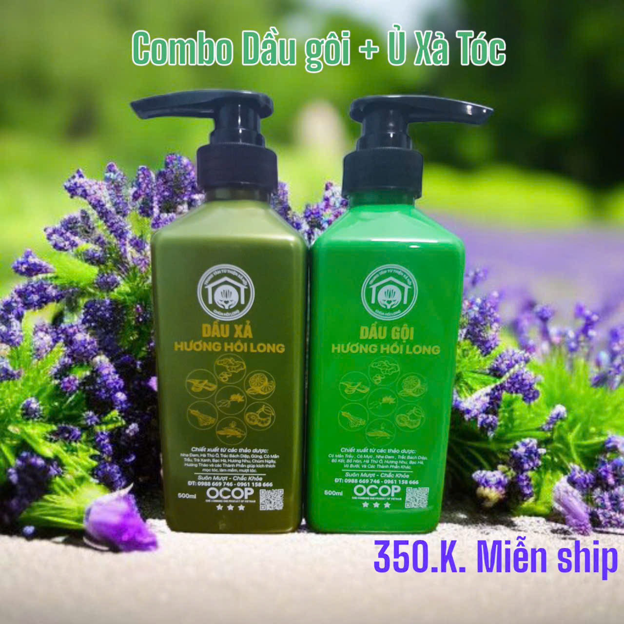Combo 1 Dầu Gội, 1 Dầu Ủ Xả Tóc Hương Hồi Long