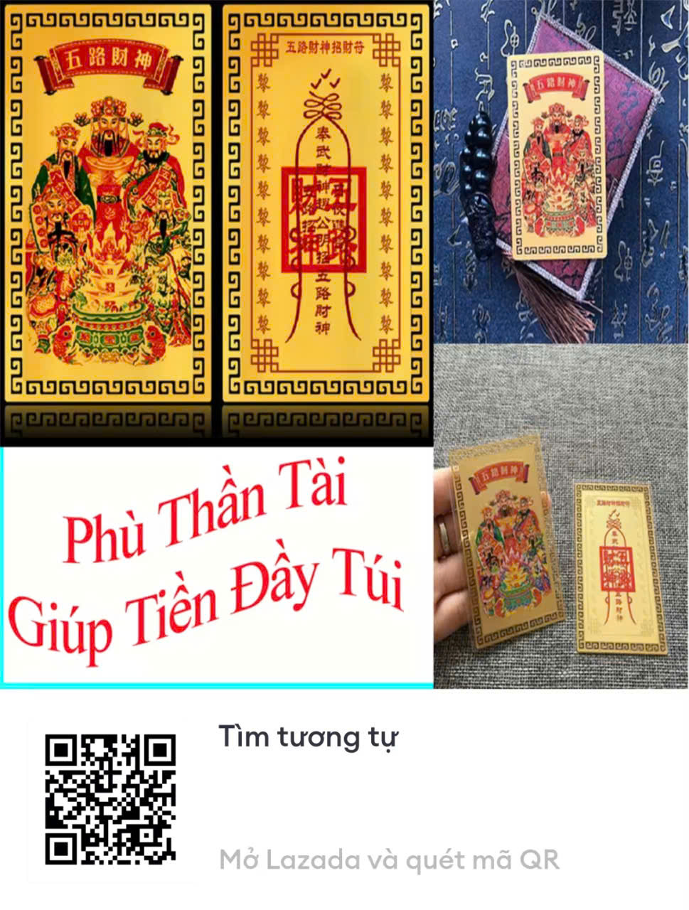 Kim Bài Ngũ Lộ Thần Tài Xin Lộc - Đã Khai Quang ( Quà Tặng)