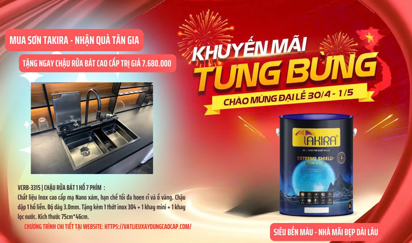 Sơn Takira Tưng Bừng Khuyến Mãi Chào Mừng Đại Lễ 30/4 – 1/5