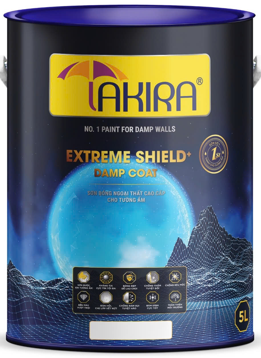 EXTREME SHIELD DAMP COAT Sơn bóng ngoại thất cao cấp cho tường ẩm 5L