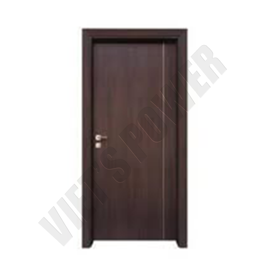 Cửa phẳng phủ Melamine kết hợp chỉ nhôm trang trí