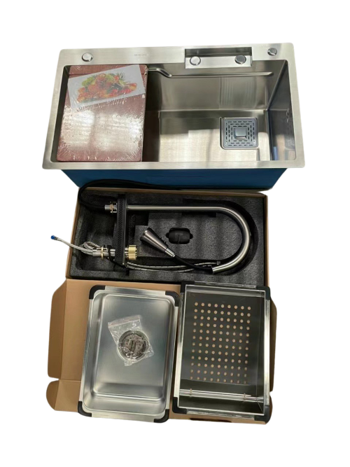 CHẬU 1 HỐ ĐÚC 304 (7846 – AFC) + VÒI + THỚT