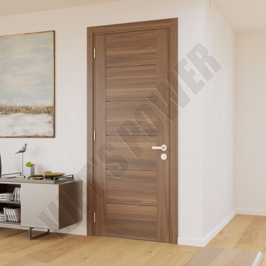 Cửa phẳng phủ Veneer có soi  âm