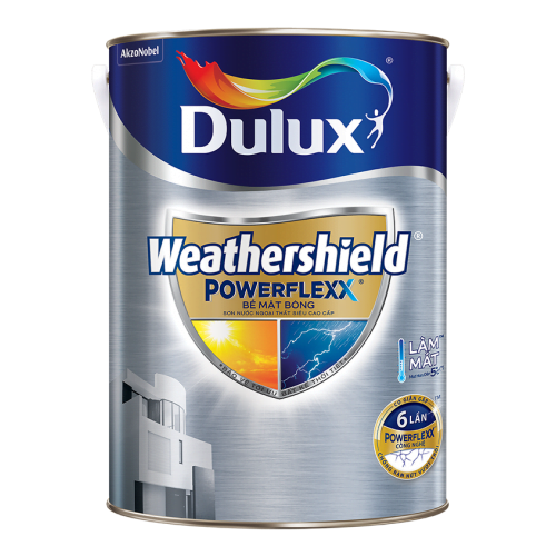 Sơn ngoại thất siêu cao cấp Dulux Weathershield Powerflexx bóng – GJ8B – 5L