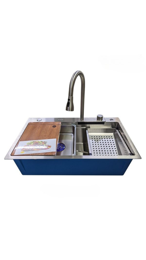 CHẬU 1 HỐ ĐÚC 304 (7846 – AEFC) + VÒI + THỚT