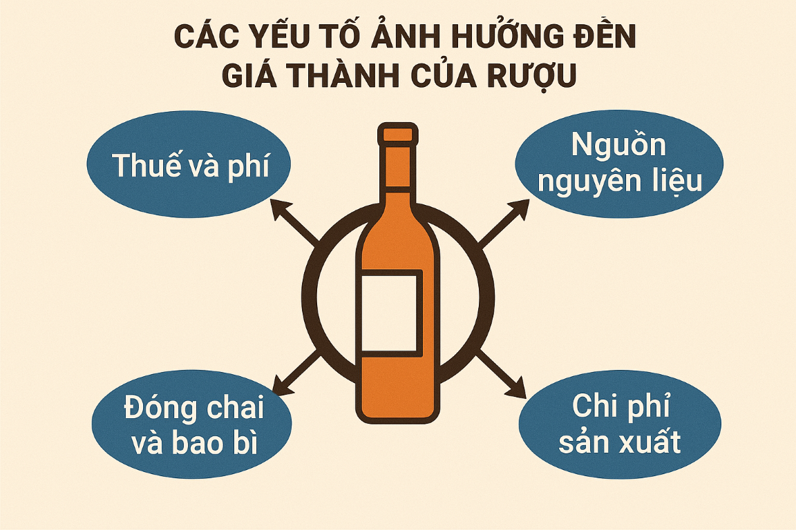 Các yếu tố ảnh hưởng đến giá thành của Rượu