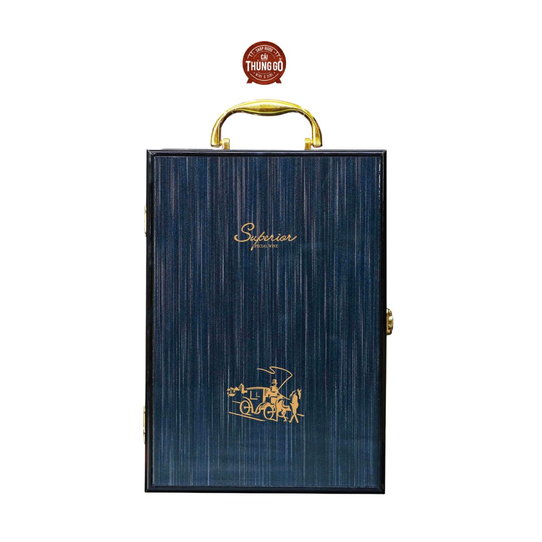 Phụ kiện Hộp Sơn Mài Đựng Vang 2 Chai