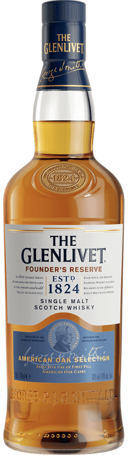 Rượu Whisky Single Malt Scotland Glenlivet 1824 Founder's Reserve Xanh 700ml G