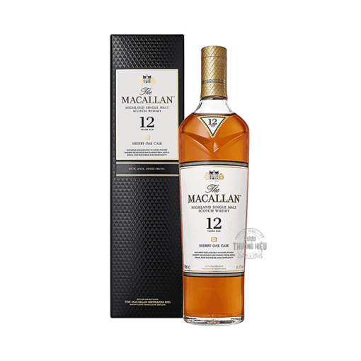 Rượu Whisky Scotland Macallan 12YO Sherry Oak Cask Highland 700ml G