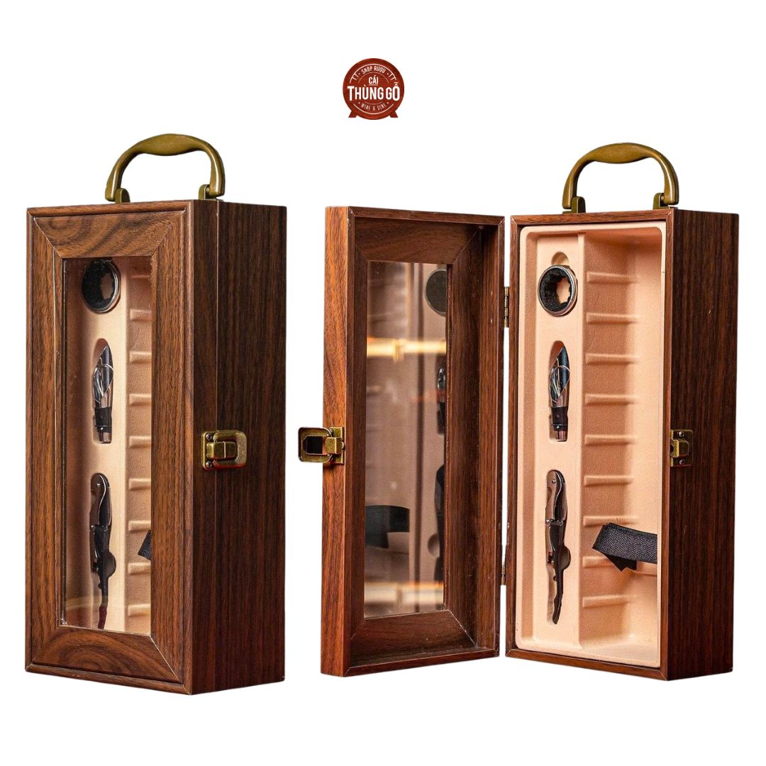 Phụ kiện Hộp Sơn Mài Đựng Vang 1 Chai