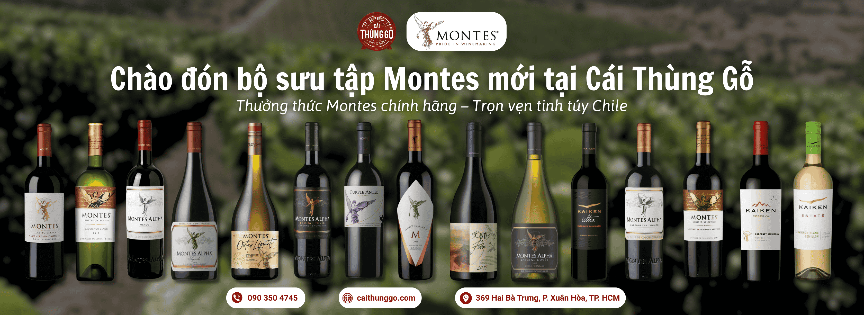 Vang Chile Montes tại Cái Thùng Gỗ