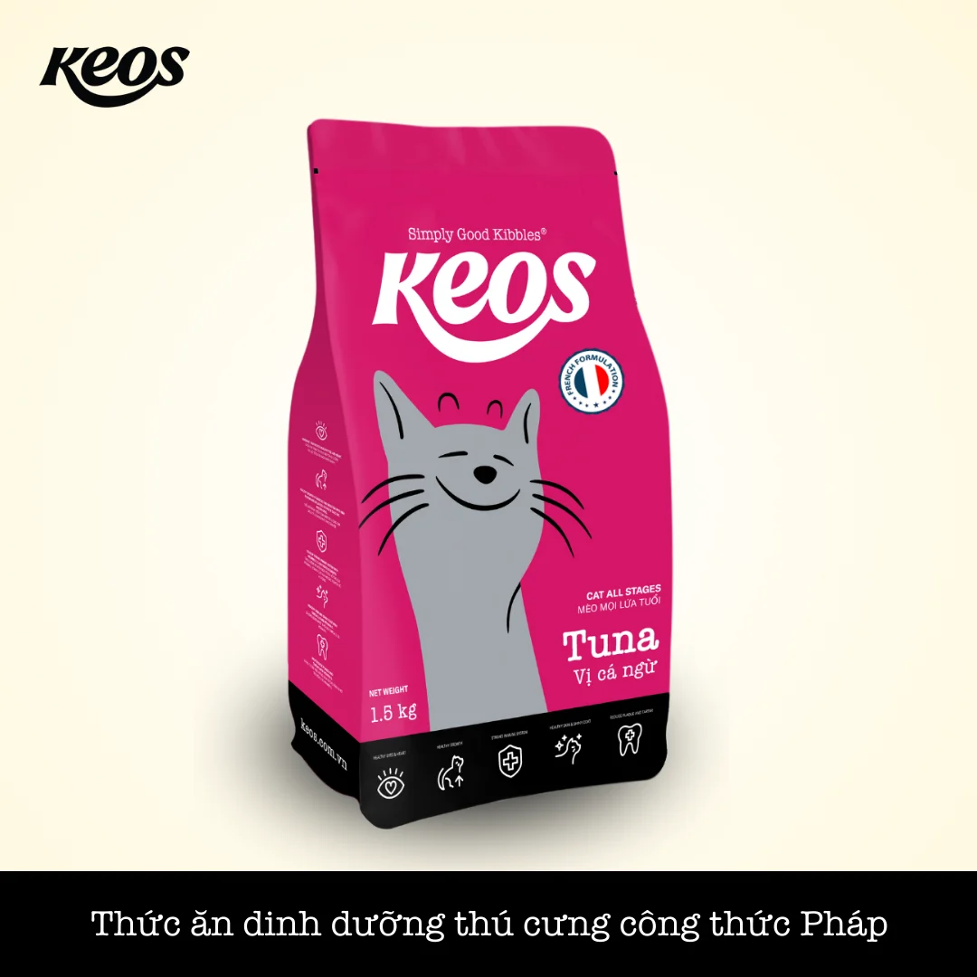 KEOS TAHH cho mèo vị cá ngừ dành cho mọi lứa tuổi-Box 9 kg (6x1.5kg)