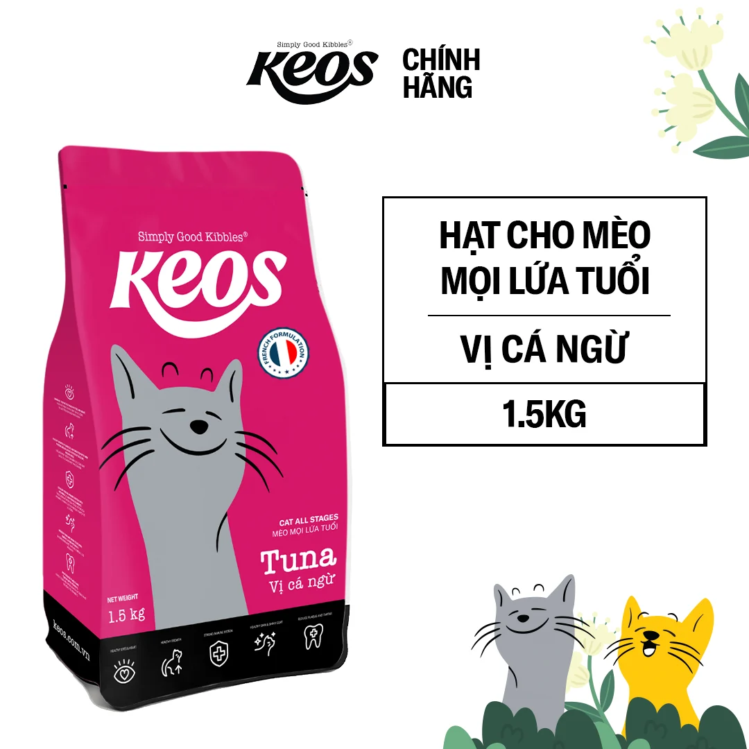 KEOS TAHH cho mèo vị cá ngừ dành cho mọi lứa tuổi-Box 9 kg (6x1.5kg)