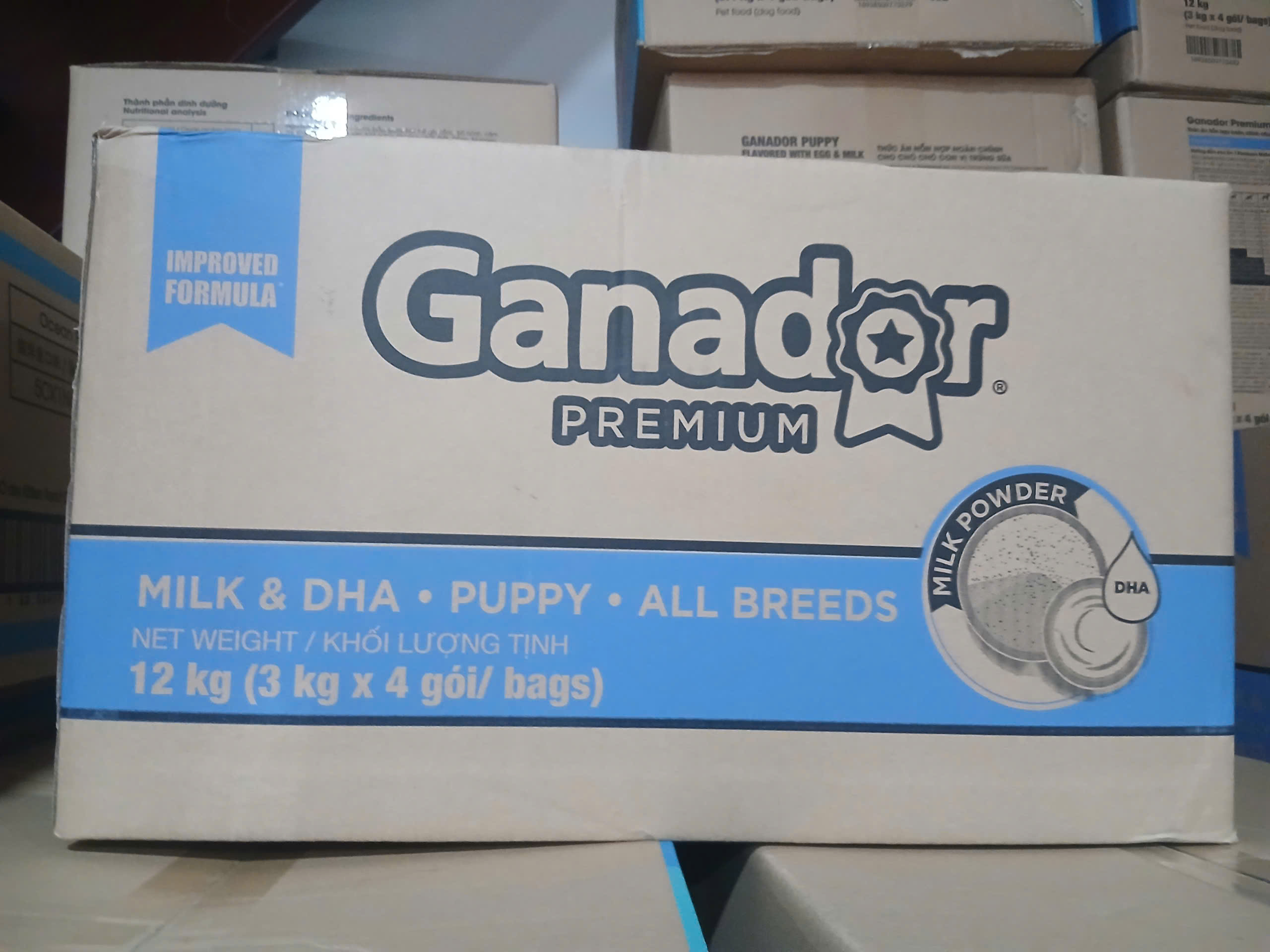 GANADOR PREMIUM DOG PUPPY WITH MILK AND DHA_12KG (4X3KG) VN THỨC ĂN CHÓ