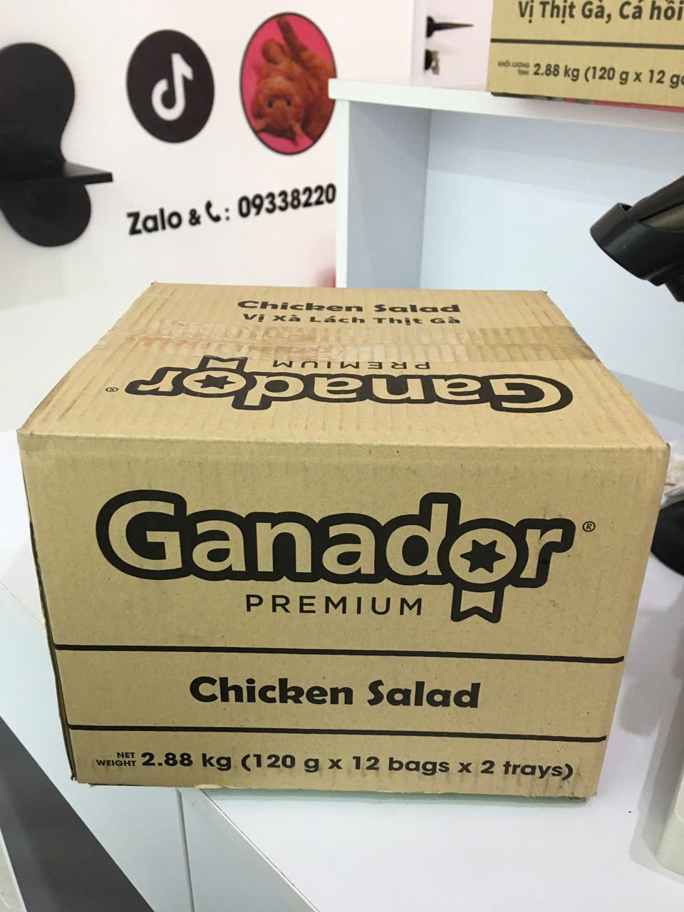 Ganador Premium Chicken Salad-TL-Thùng 2.88kg(24x120g)-Thức ăn chó dạng xốt