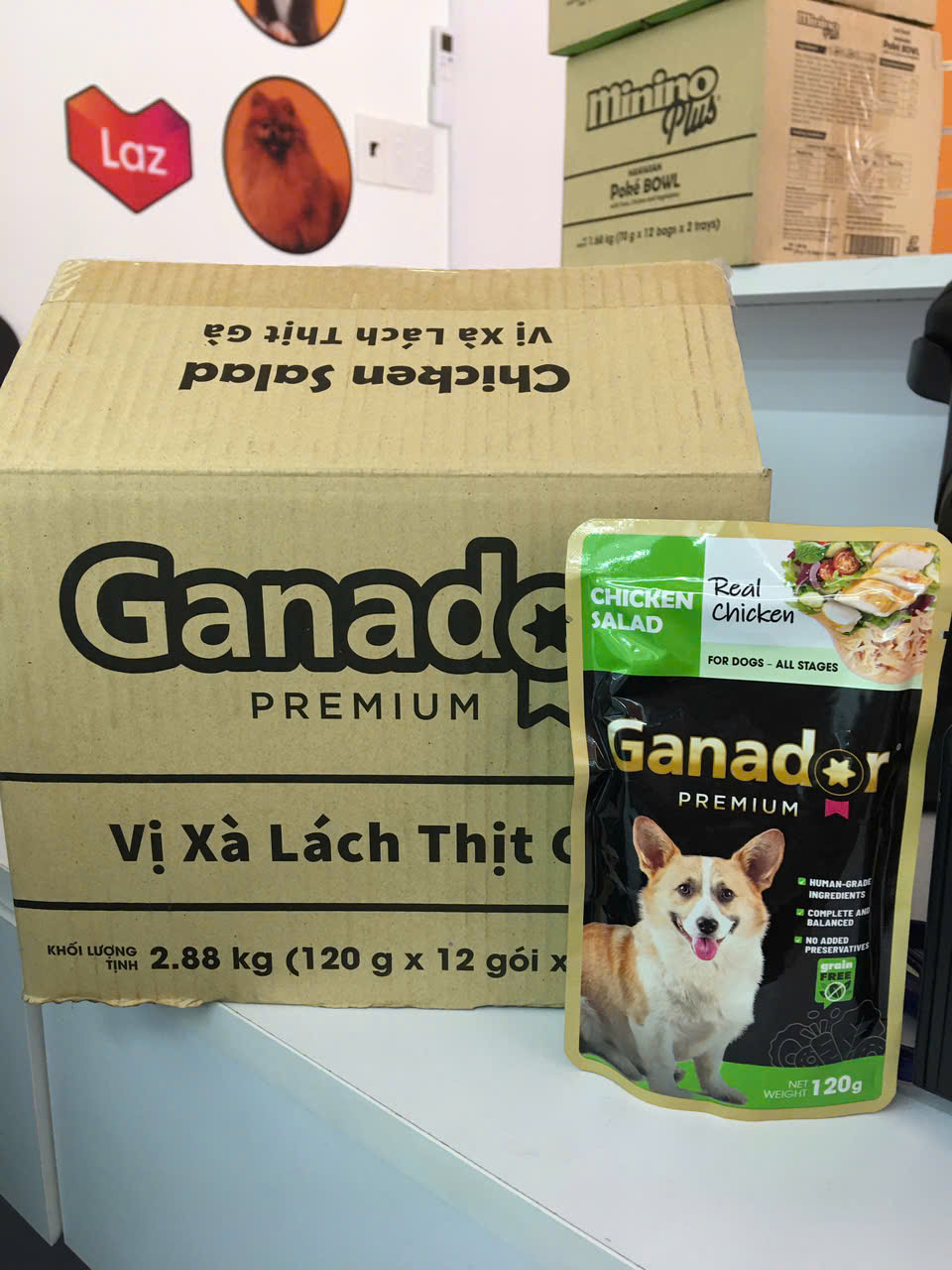 Ganador Premium Chicken Salad-TL-Thùng 2.88kg(24x120g)-Thức ăn chó dạng xốt