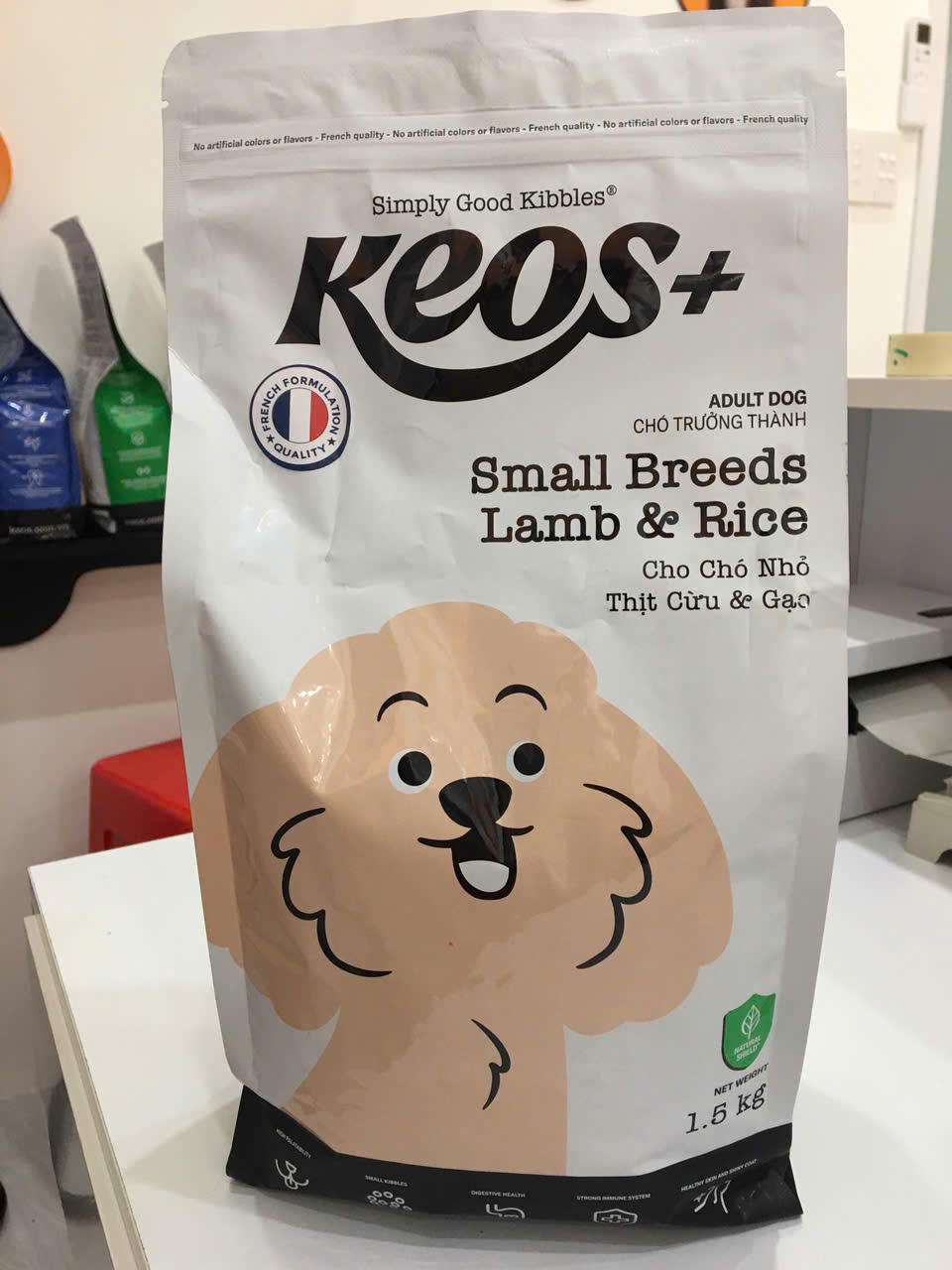 Keos+ Chó Size Nhỏ Vị Cừu & Gạo - Thùng 9 kg (6 gói x 1.5kg)