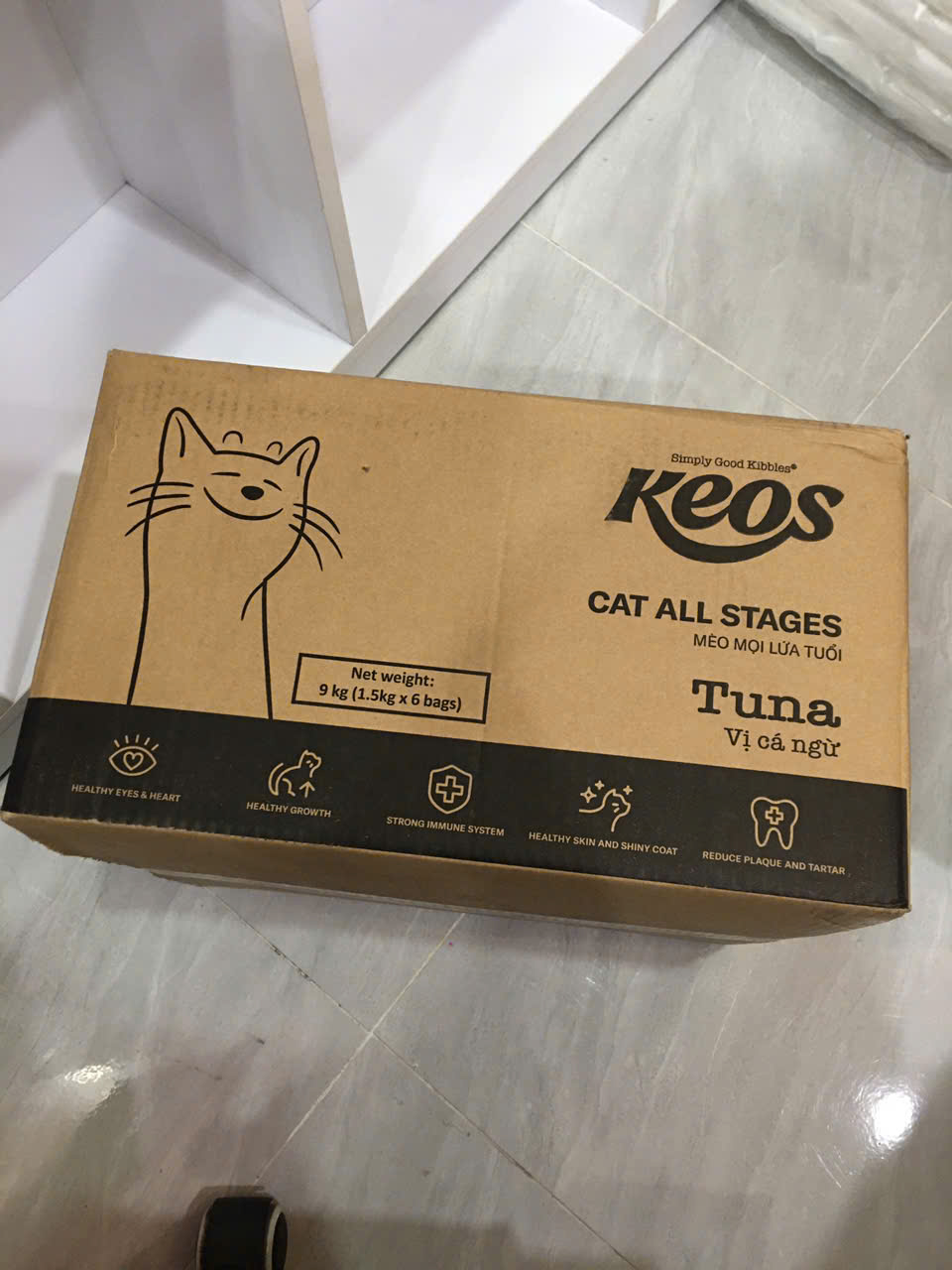 KEOS TAHH cho mèo vị cá ngừ dành cho mọi lứa tuổi-Box 9 kg (6x1.5kg)
