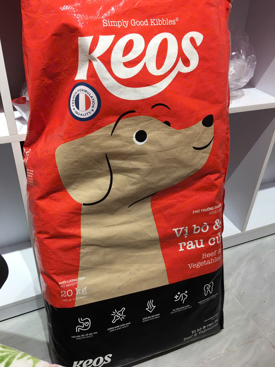 KEOS TAHH cho chó trưởng thành vị bò & rau củ-Bag 20kg (50x400g)