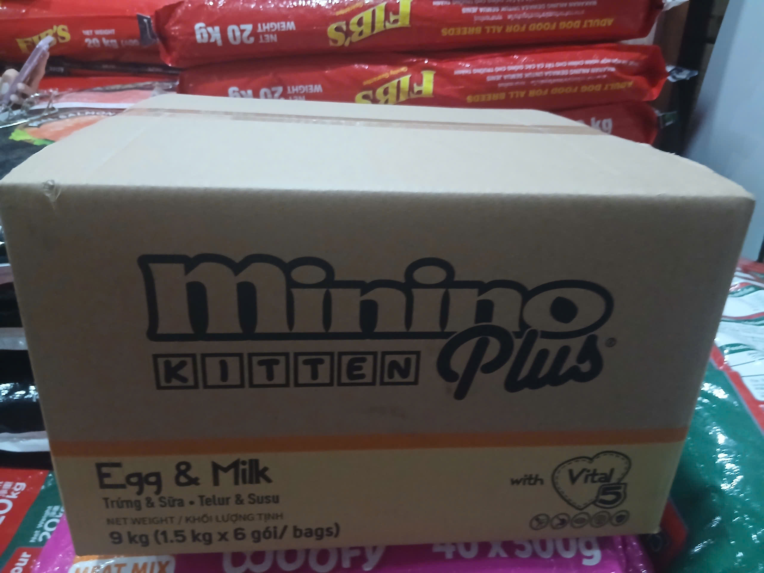 Minino Plus Kitten Egg&Milk-Thùng 9kg(6x1.5kg)-Thức ăn mèo