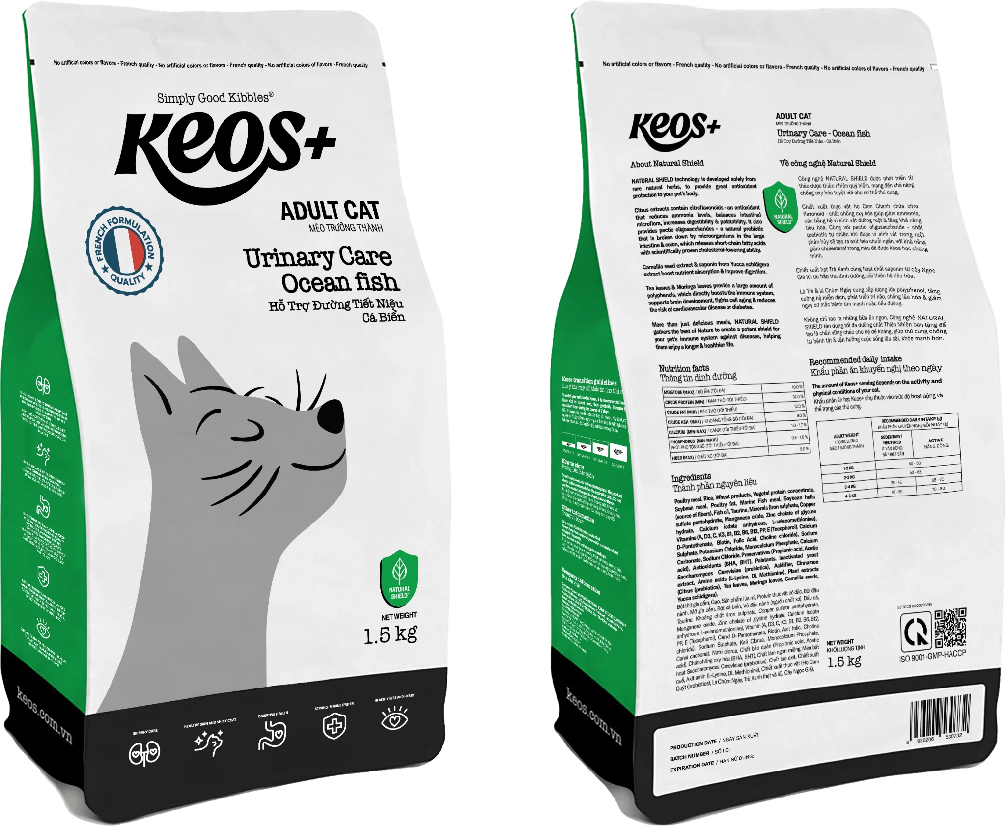 KEOS+ TAHH cho mèo trưởng thành với công thức hỗ trợ tiết niệu-Bag 7kg