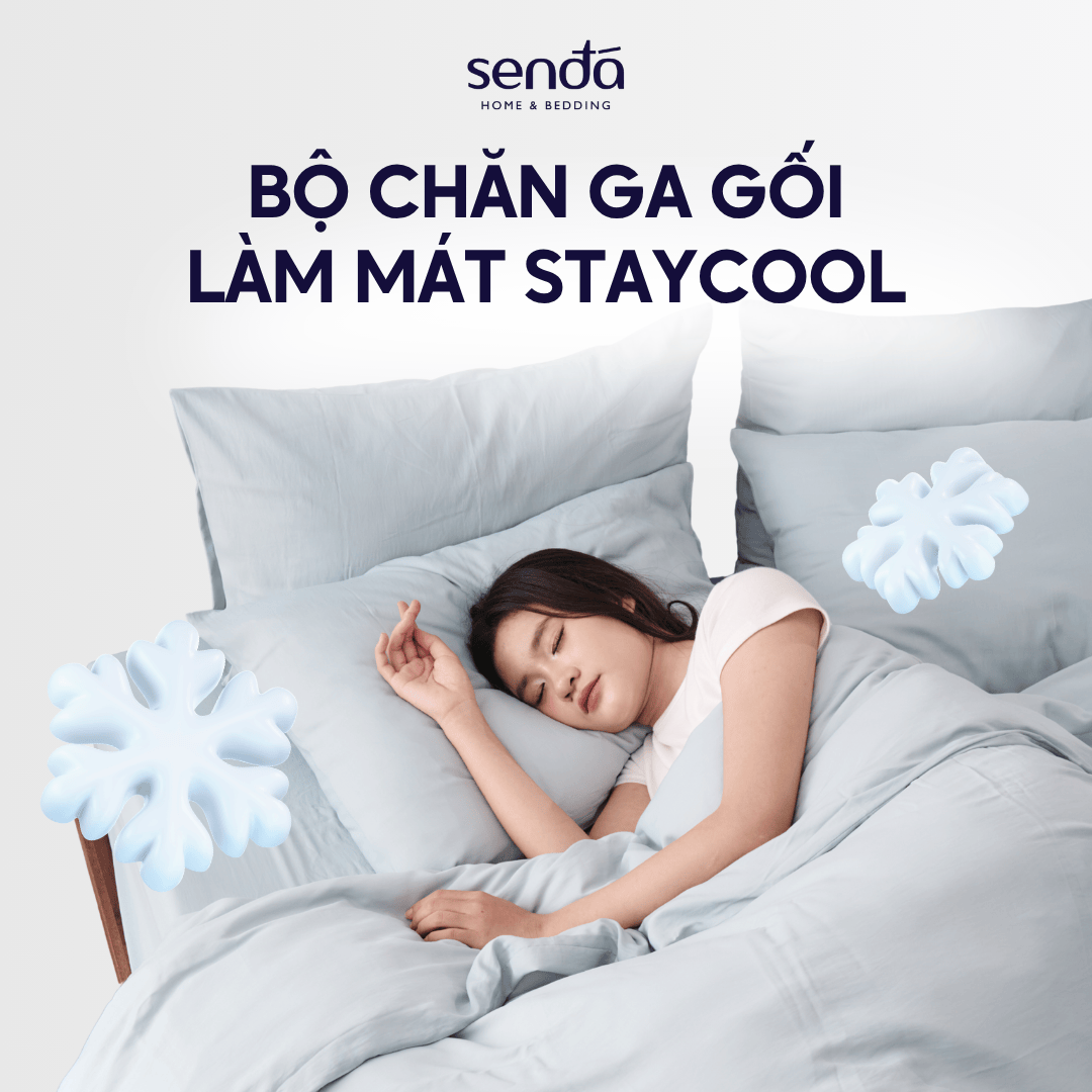 Bộ chăn ga gối làm mát Staycool Sen Đá Home Bedding - Mát dịu từng chạm, ngon giấc trọn đêm