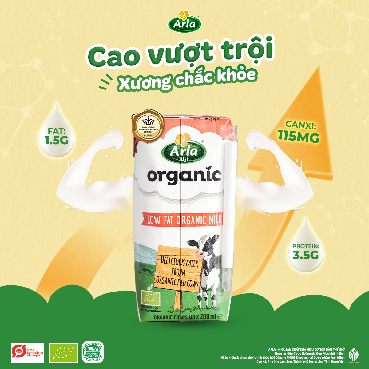 Sữa Hữu cơ Arla Low Fat