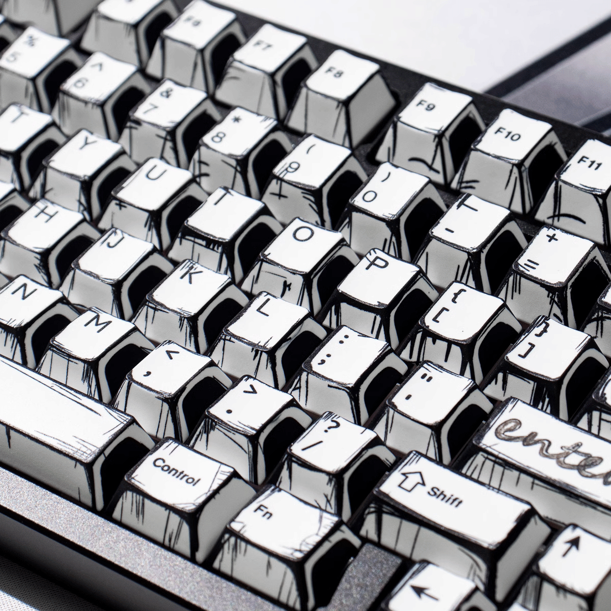Keycap NDN Comic Style Monochrome PBT Dye-sub Cherry Profile