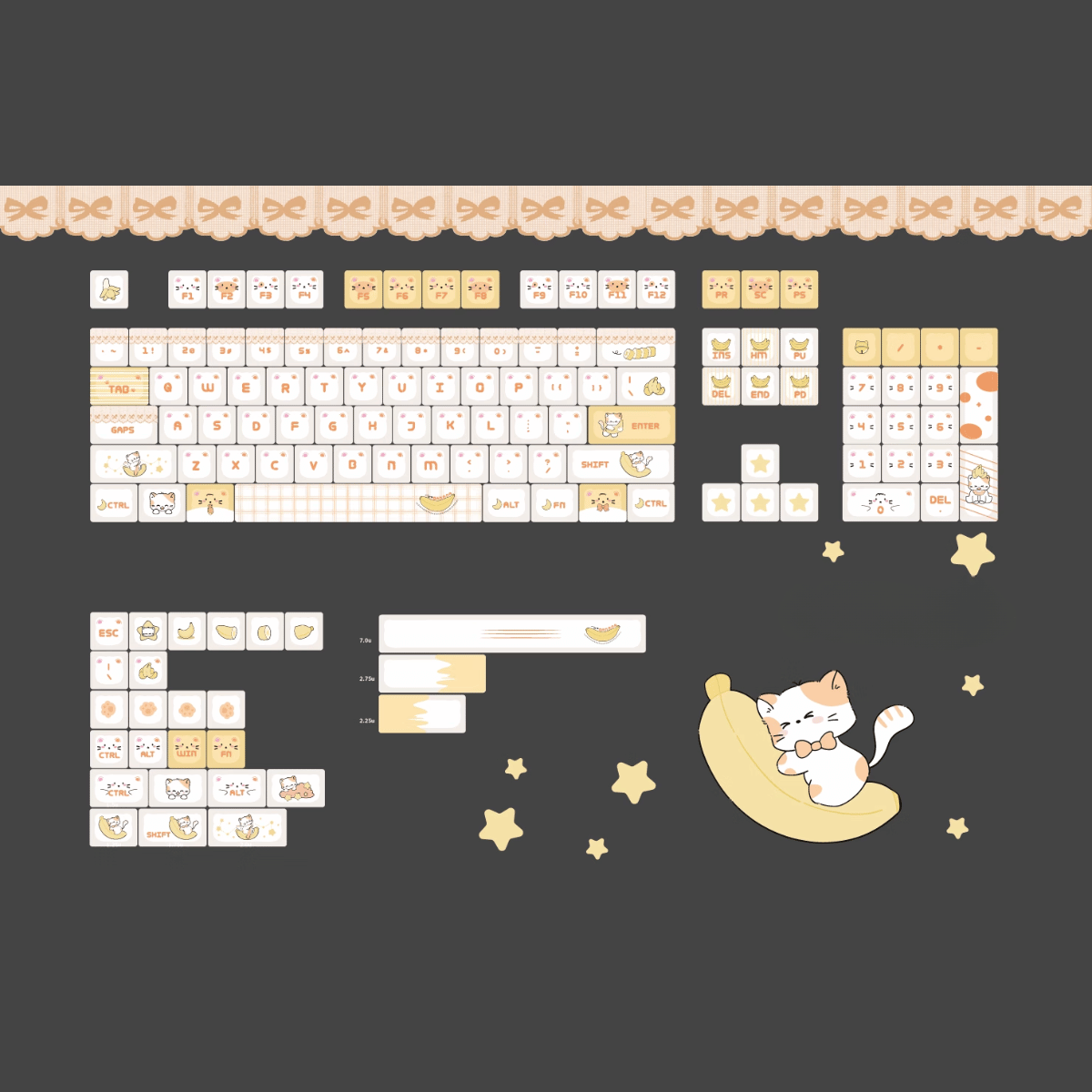 Keycap NDN Banana Cat PBT Dye-sub PDA Profile