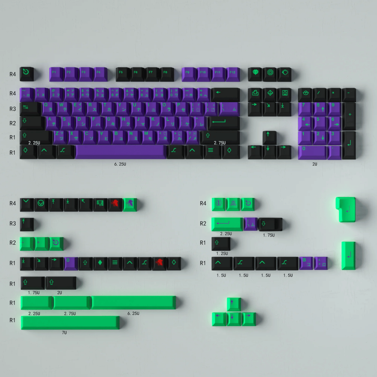 Keycap CMK PBT Eva Mecha-01 PBT Dye-sub Cherry Profile