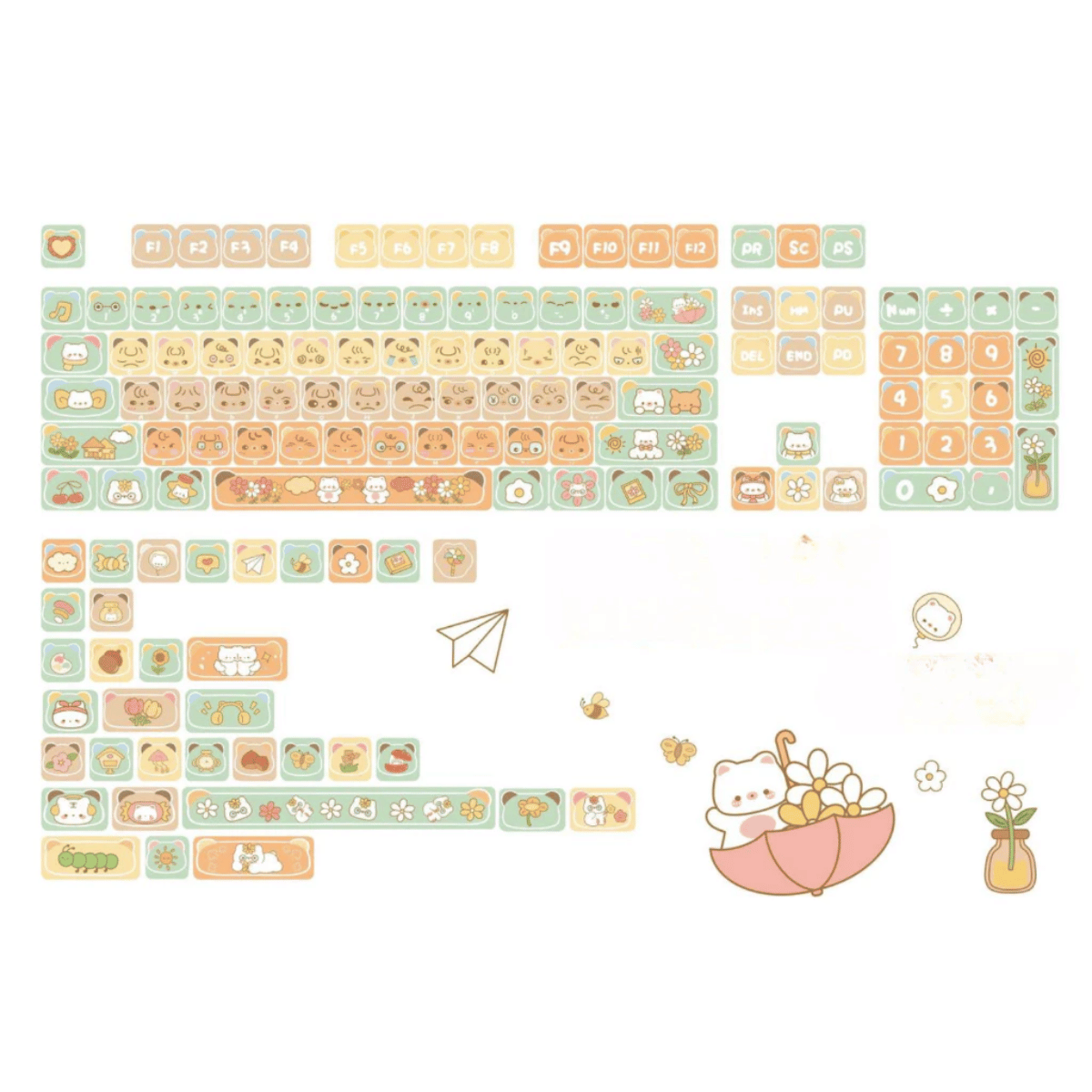 Keycap NDN Citrus Bear PBT Dye-sub PDA Profile