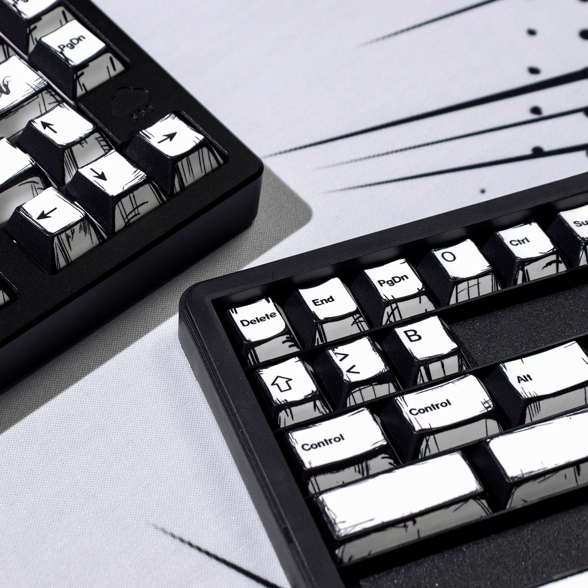 Keycap NDN Comic Style Monochrome PBT Dye-sub Cherry Profile