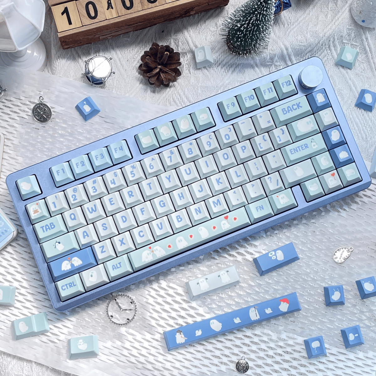 Keycap Blue Ghost PBT Dye-sub Cherry Profile