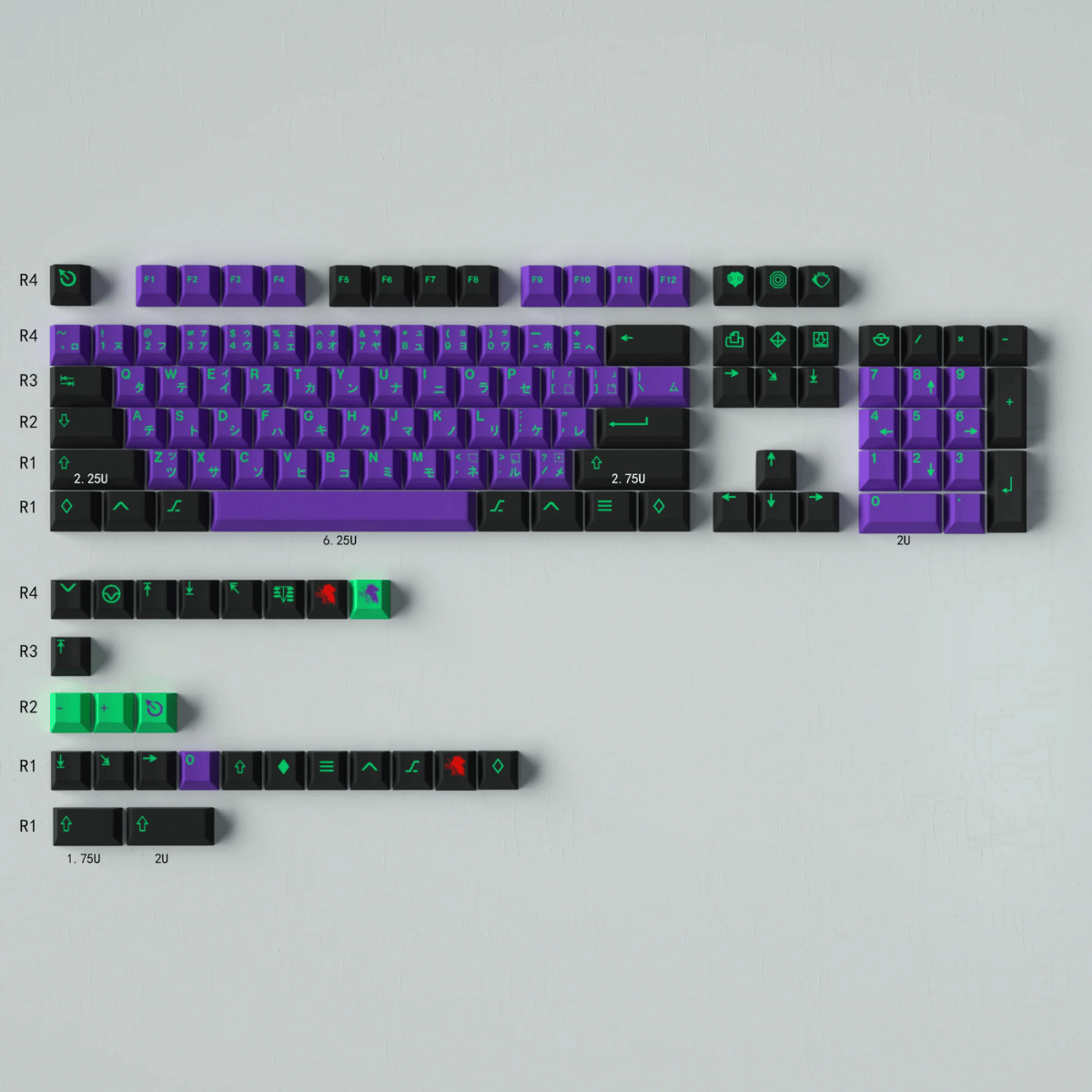 Keycap CMK PBT Eva Mecha-01 PBT Dye-sub Cherry Profile