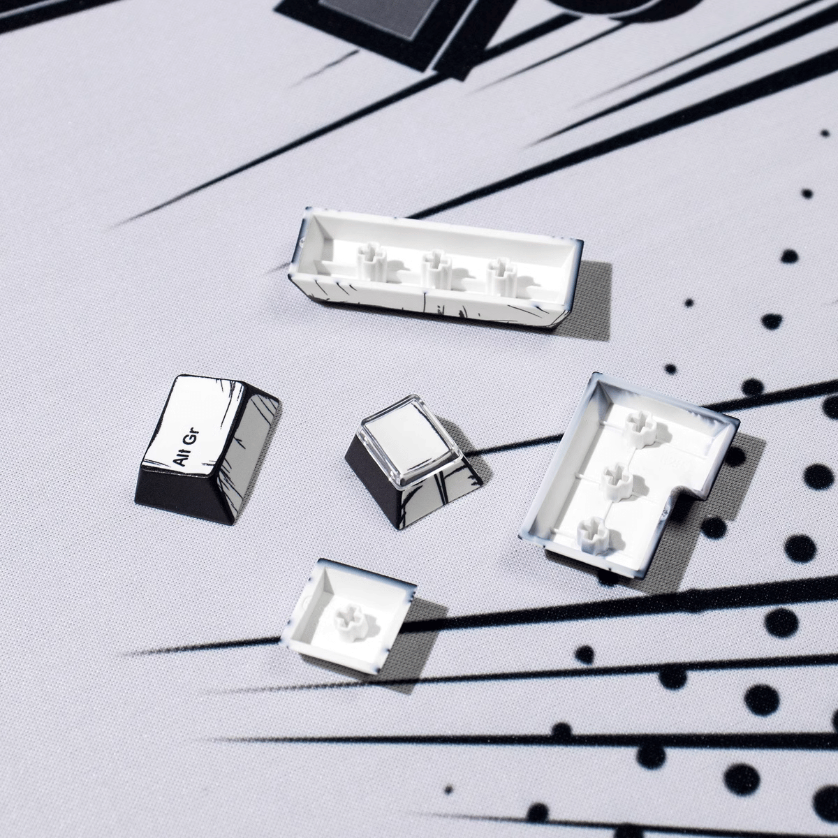 Keycap NDN Comic Style Monochrome PBT Dye-sub Cherry Profile
