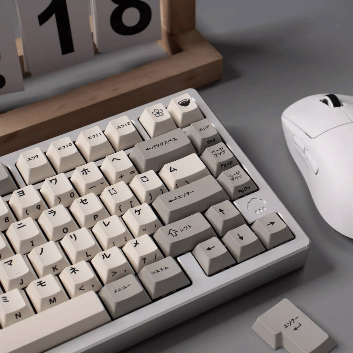 Keycap CMK PBT Retro Japanese Katakana PBT Dye-sub Cherry Profile