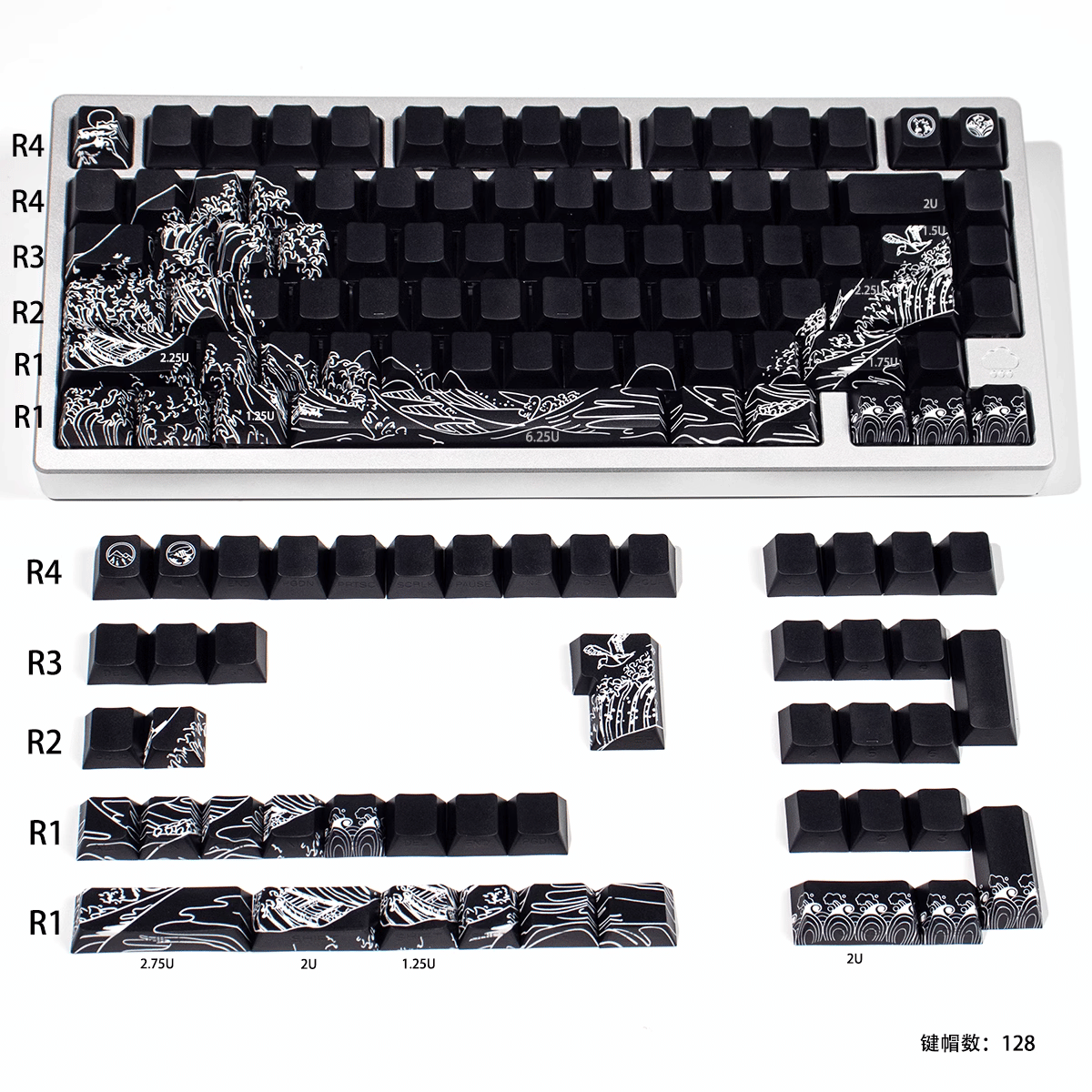 Keycap CMK Wave of Kanagawa PBT Dye-sub Cherry Profile