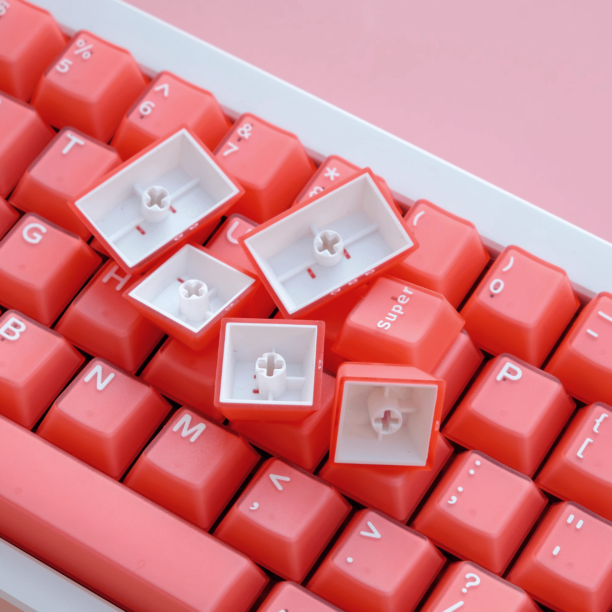 Keycap Aifei Semi-transparent Orange Red ABS Double-shot Cherry Profile