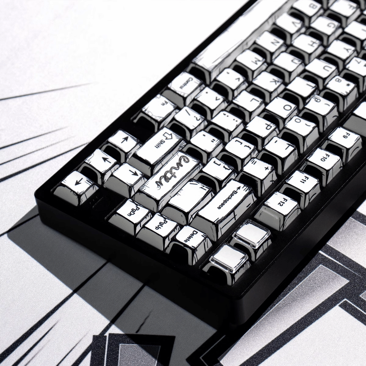Keycap NDN Comic Style Monochrome PBT Dye-sub Cherry Profile