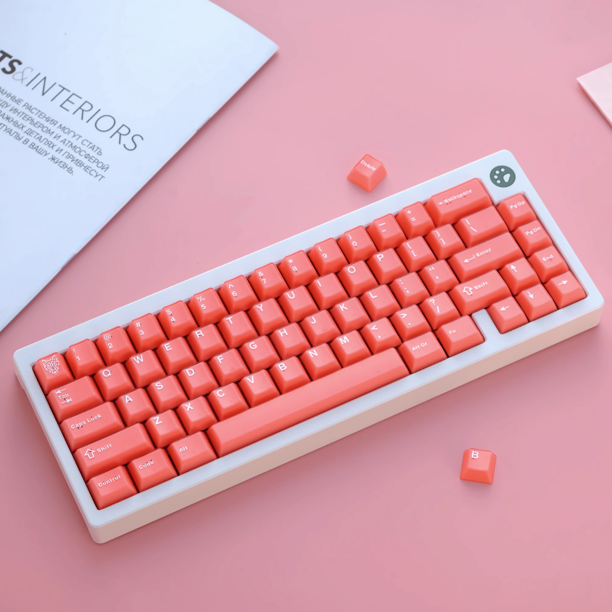 Keycap Aifei Semi-transparent Orange Red ABS Double-shot Cherry Profile