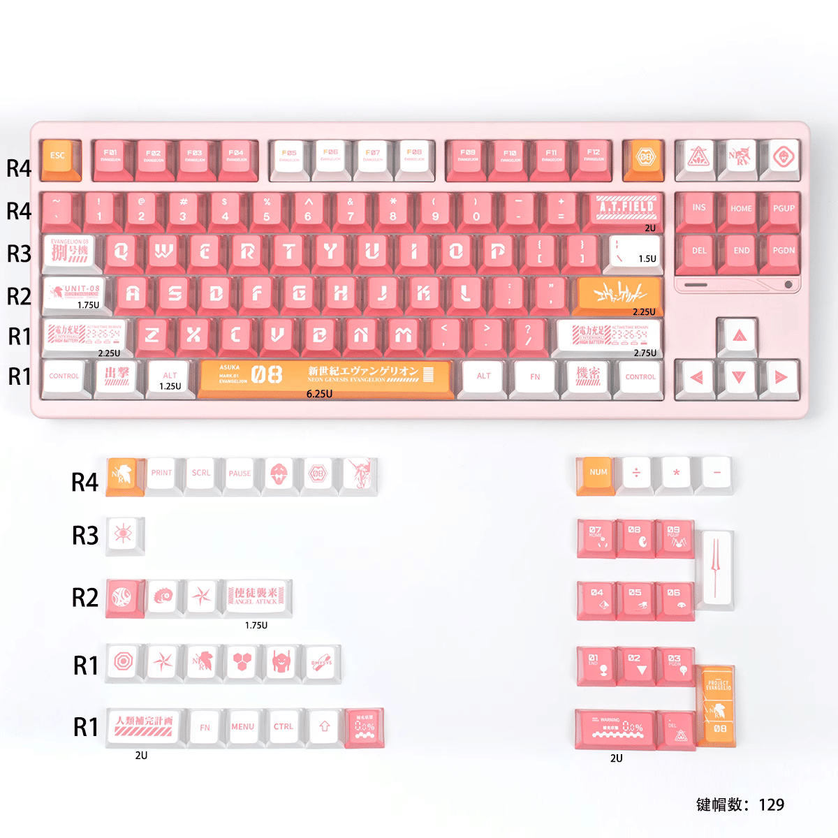 Keycap CMK Shin Seiki Evangelion PBT Dye-sub Cherry Profile