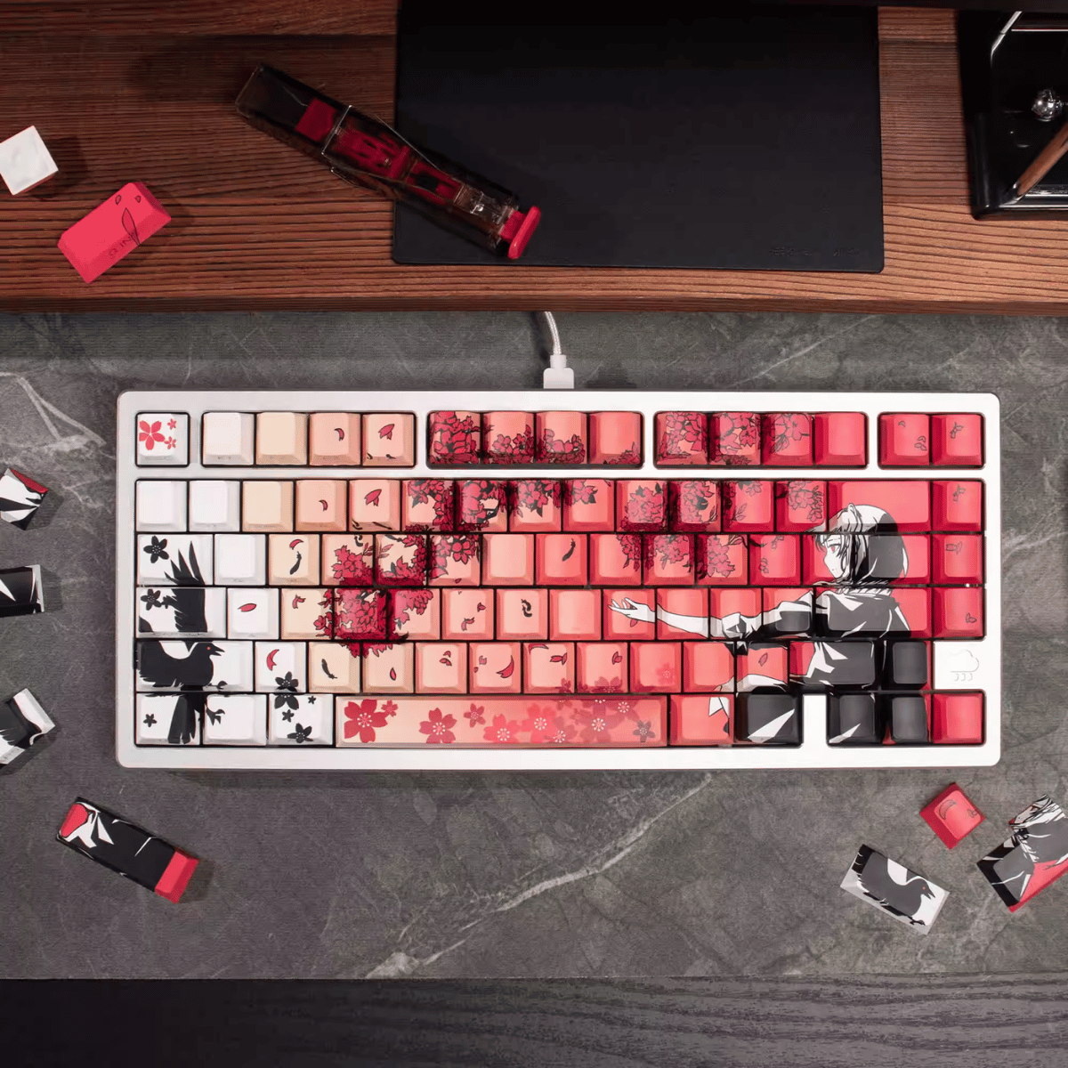 Keycap CMK Makima Sakura PBT Dye-sub Cherry Profile