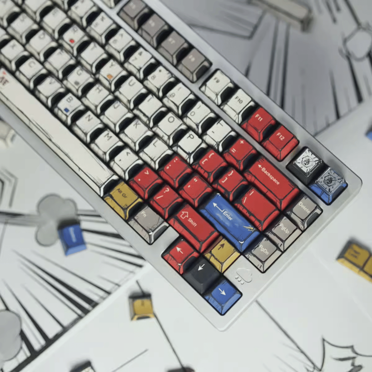 Keycap NDN Comic Style Mix Color PBT Dye-sub Cherry Profile